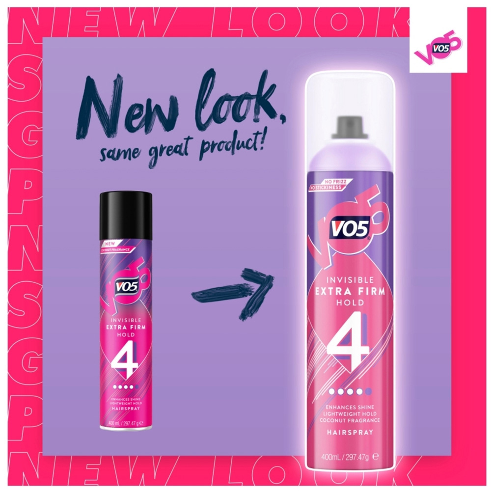 VO5 Invisible Firm Hold Hair Spray with 24H Weather and Humidity Protection 400ml 6 Pack Image 4