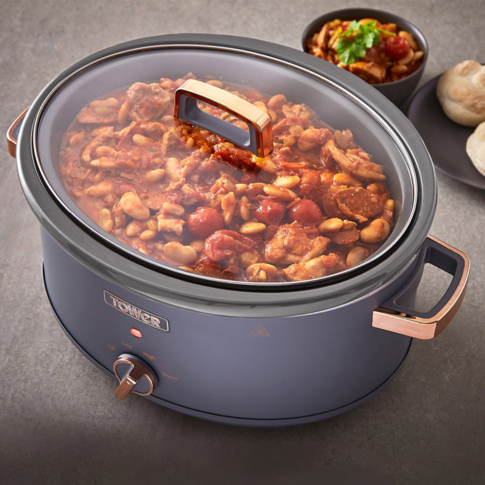 Tower T16043GRY Cavaletto Grey and Rose Gold Slow Cooker 6.5L Image 6