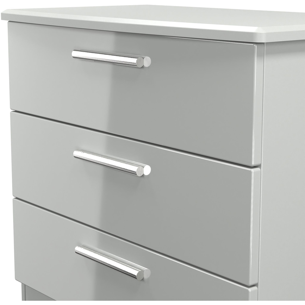 Crowndale Knightsbridge 3 Drawer Grey Gloss and Dusk Grey Chest of Drawers Ready Assembled Image 5