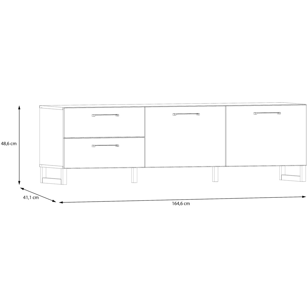 Florence Sali 2 Door 2 Drawer Sage Green TV Unit Image 8