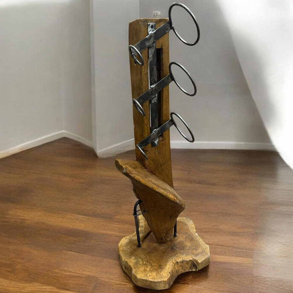 Acacia Home 3 Bottle Wooden Wine Rack Image 2