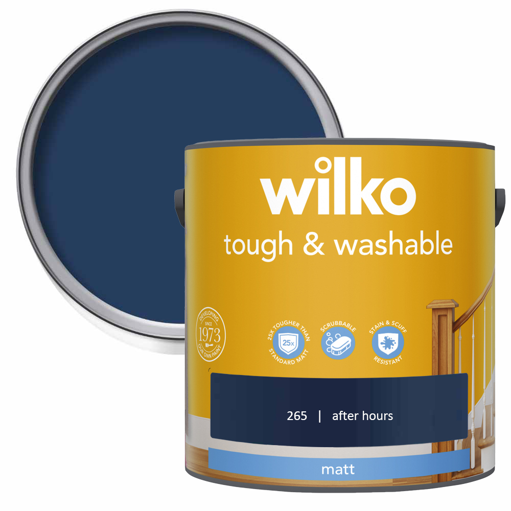 Wilko Tough & Washable After Hours Matt Emulsion Paint 2.5L Image 1