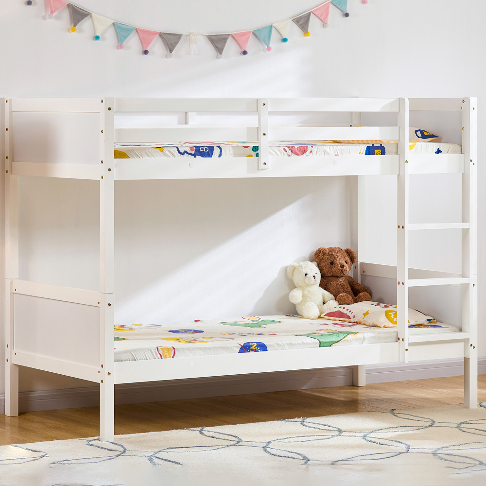 JUNIOR VIDA Gemini Single White Detachable Bunk Bed with Foam Mattress Image 1