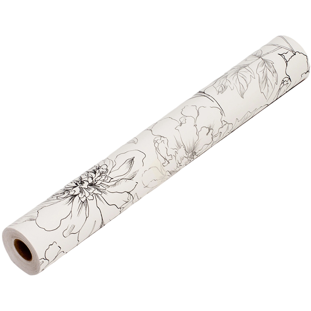 Living and Home Floral Pattern Light Beige and Black Peel and Stick Wallpaper Image 3