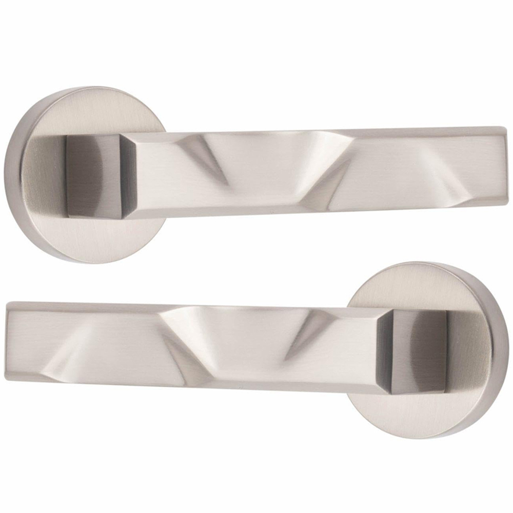 Golden Grace Satin Nickel Modern Nova Euro Lock Door Handle 70mm Image 3