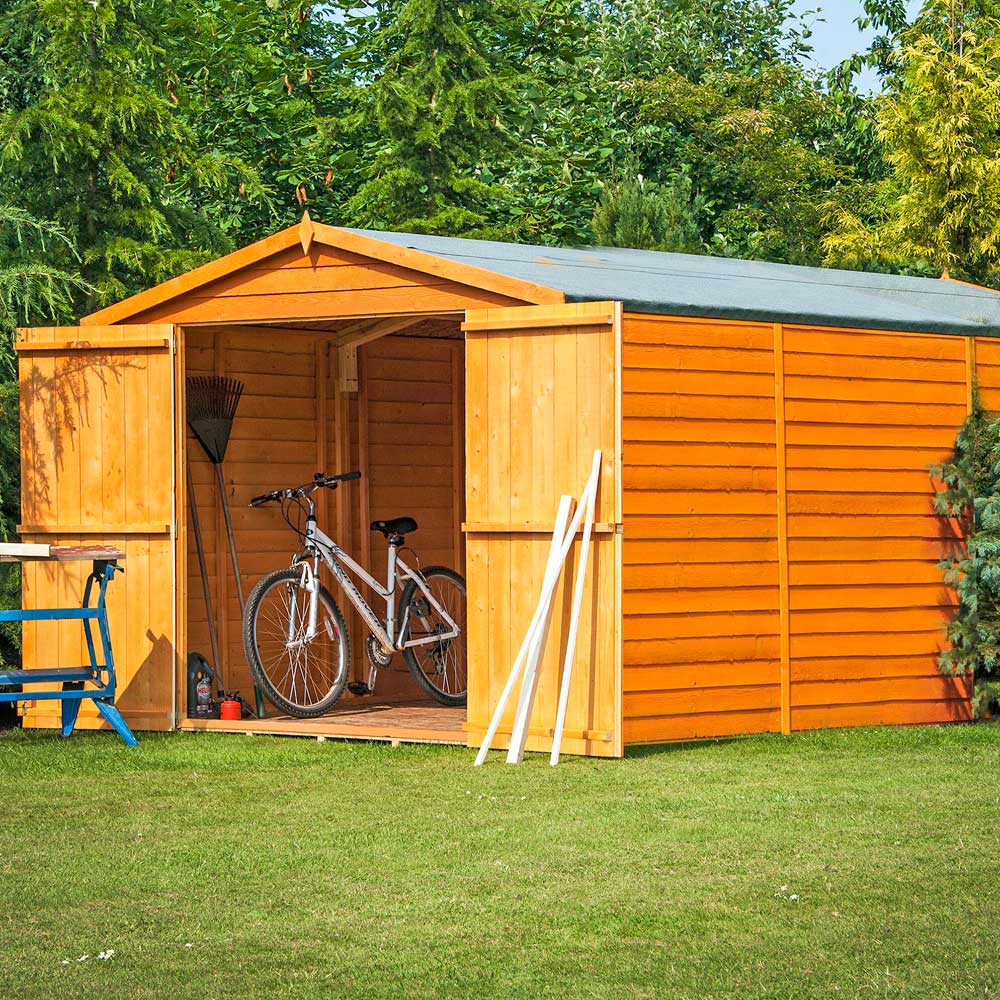 Shire 10 x 15ft Double Door Overlap Apex Wooden Shed Image 3