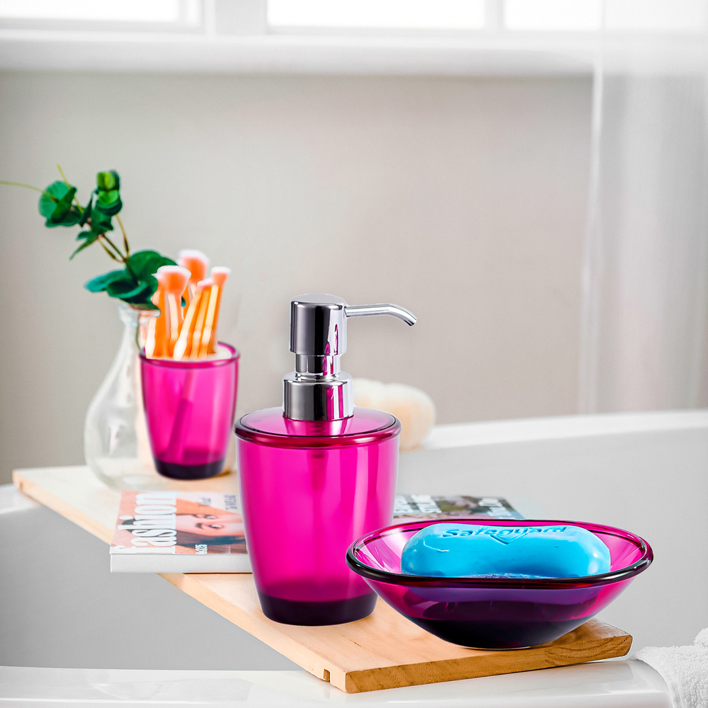 Innoteck Essentials 4 Piece Wine Red Bathroom Accessory Set Image 2