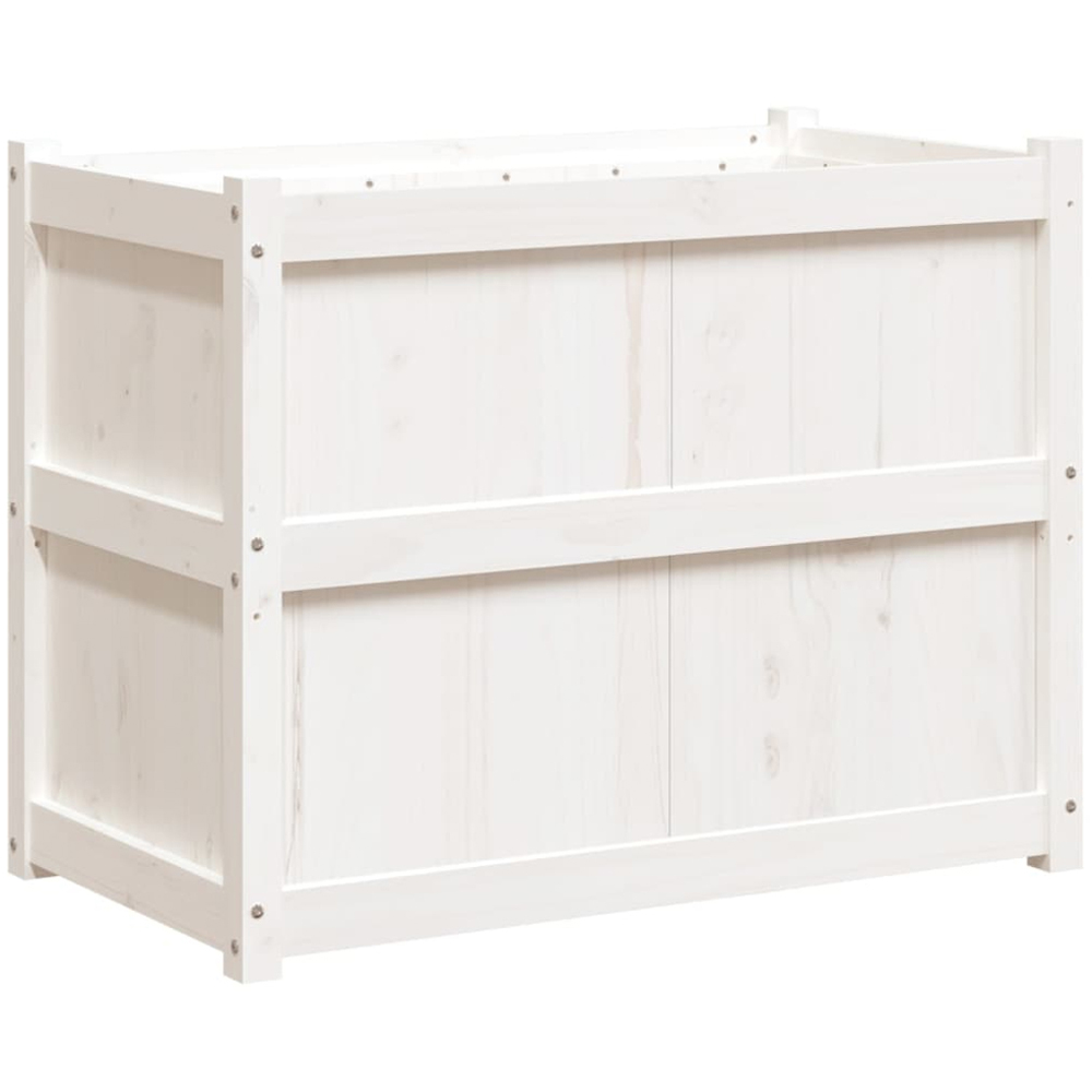 vidaXL White Solid Pine Wood Garden Planter 90 x 50 x 70cm Image 6