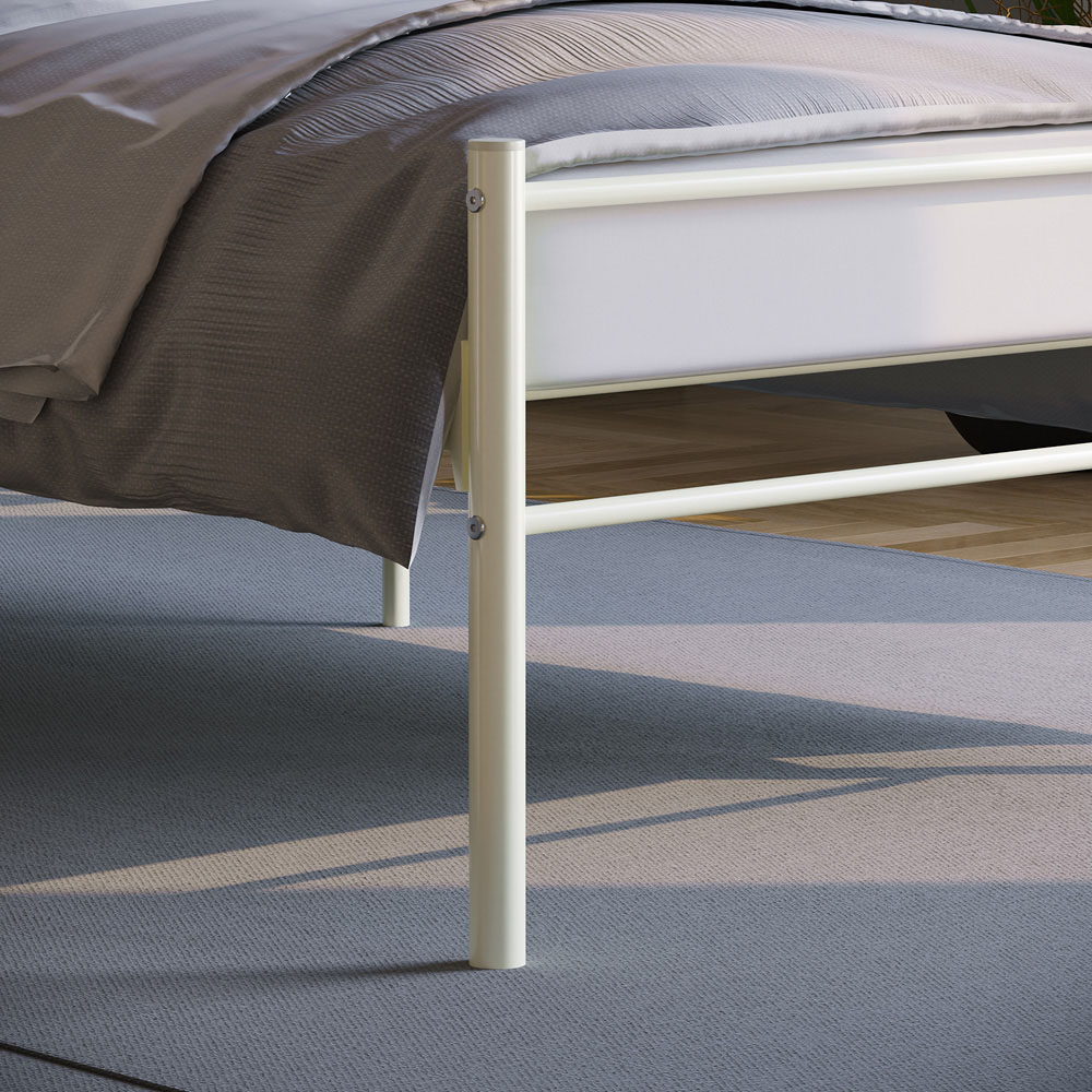 Vida Designs Dorset Single White Metal Bed Frame Image 4