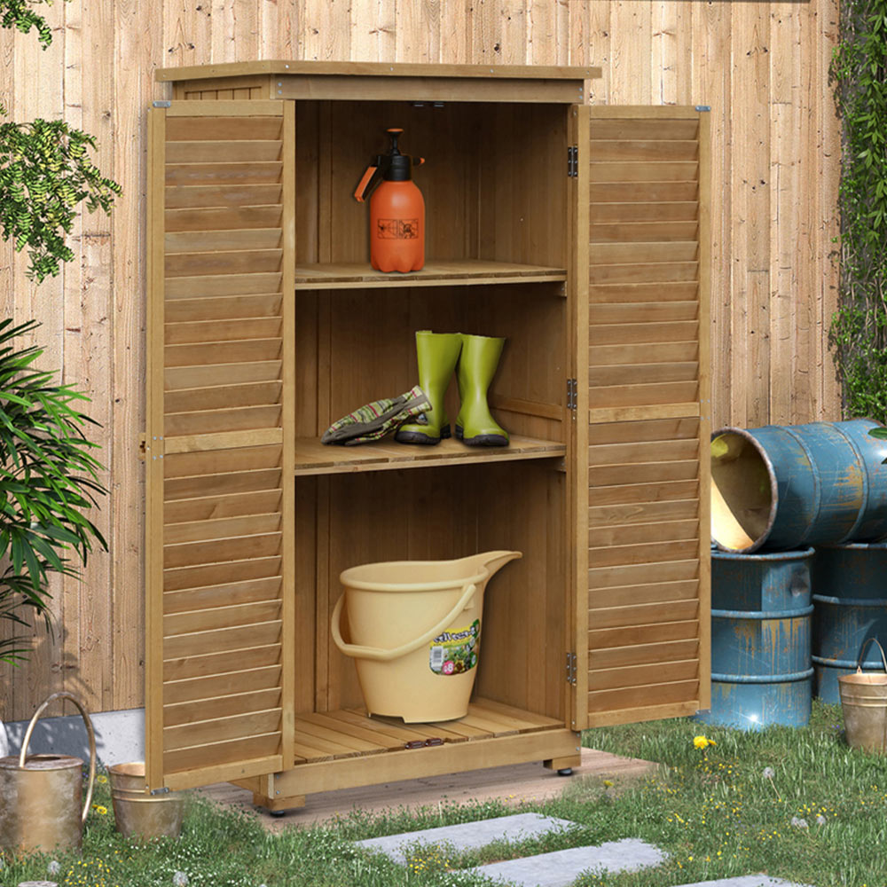 Outsunny 2.6 x 1.3ft Wooden Shed Image 5