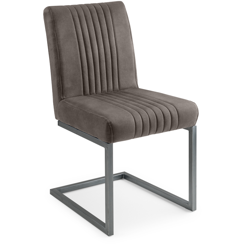 Julian Bowen Brooklyn Set of 2 Charcoal Grey Dining Chair Image 3