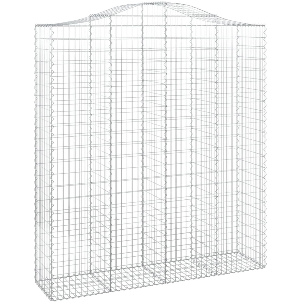 vidaXL Silver Galvanised Iron Arched Gabion Basket 200 x 50 x 220/240cm 4 Pack Image 1