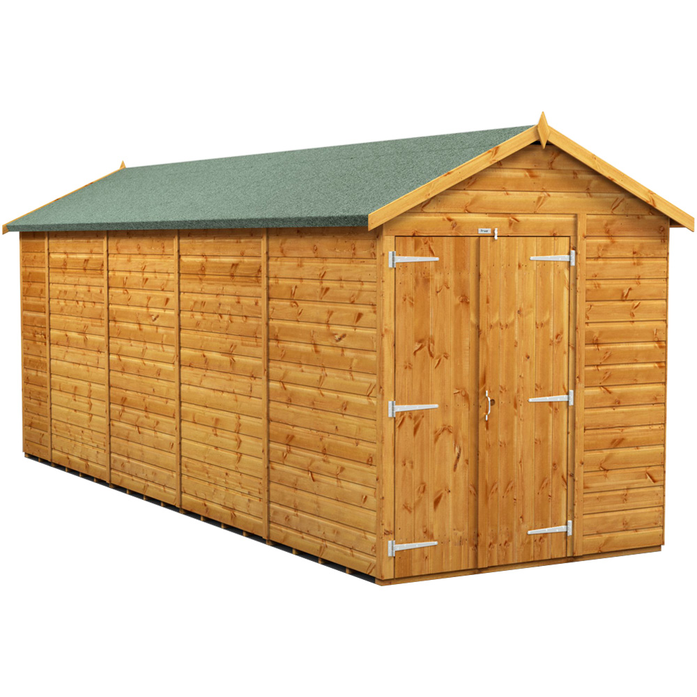 Power Sheds 18 x 6ft Double Door Apex Wooden Shed Image 1