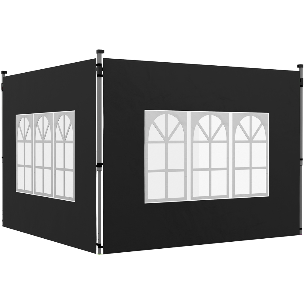 Outsunny Black Replacement Gazebo Side Panel with Window 2 Pack Image 2