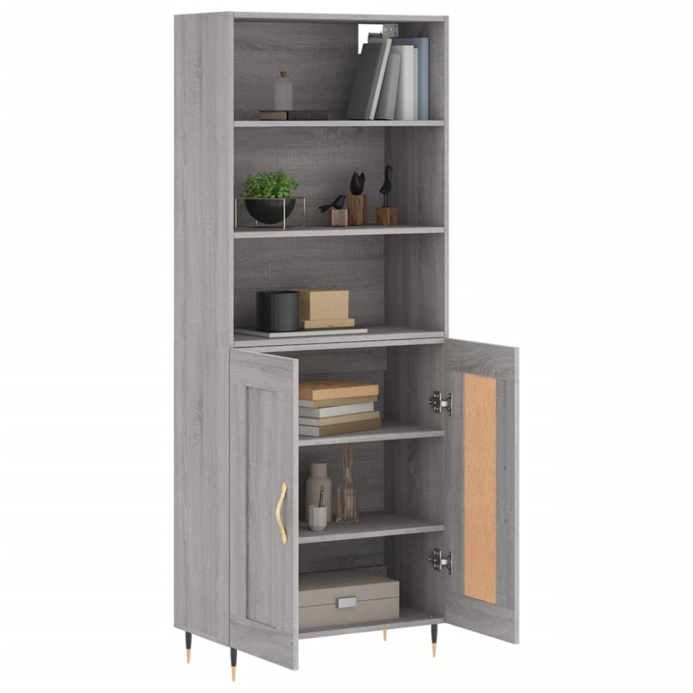 vidaXL 2 Door 3 Shelf Grey Sonoma Highboard Image 3