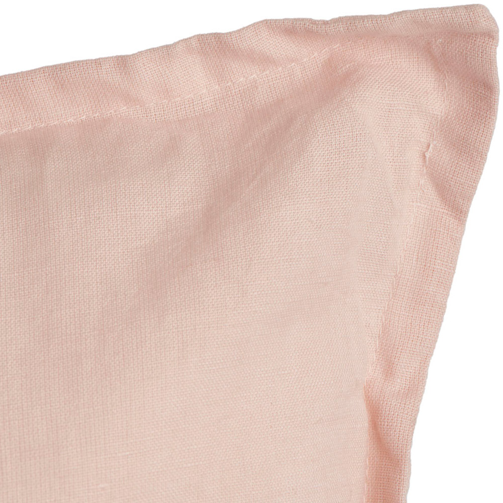 Wilko Pink Washed Linen Cushion 43 x 43cm Image 3