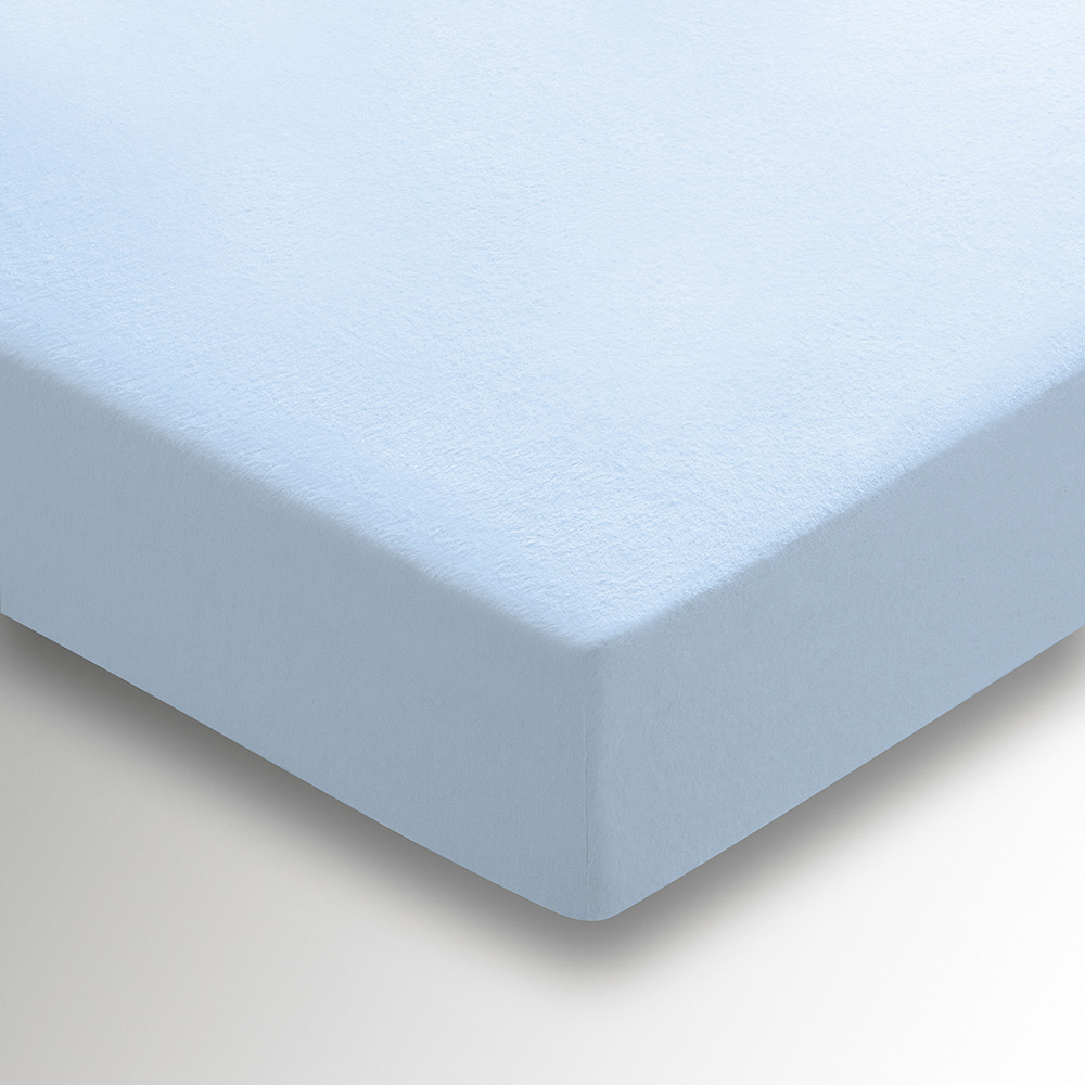 Helena Springfield Super King Size Chambray Blue Brushed Cotton Fitted Bed Sheet Image 3