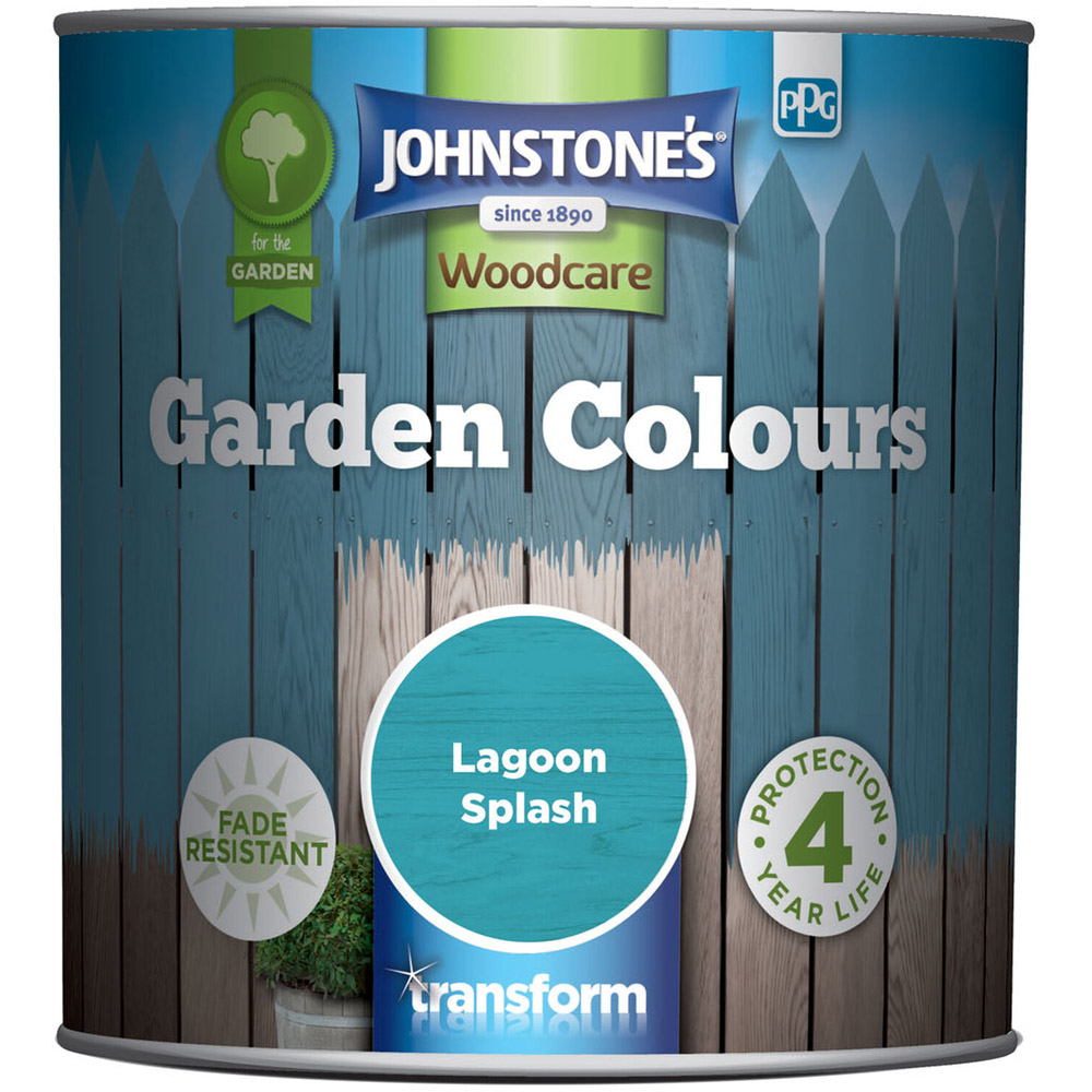 Johnstone's Woodcare Lagoon Splash Garden Colours Paint 1L Image 2