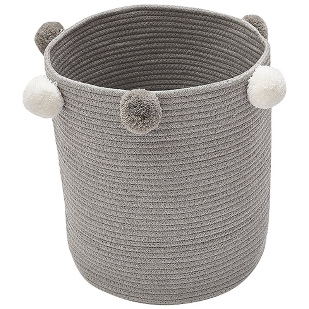 Living And Home WH0702 Grey Cotton Fabric Laundry Basket Image 1