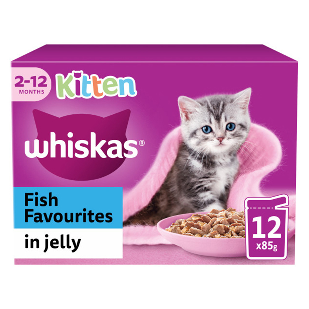 Whiskas Kitten Fish in Jelly Wet Cat Food Pouches 85g Case of 4 x 12 Pack Image 2