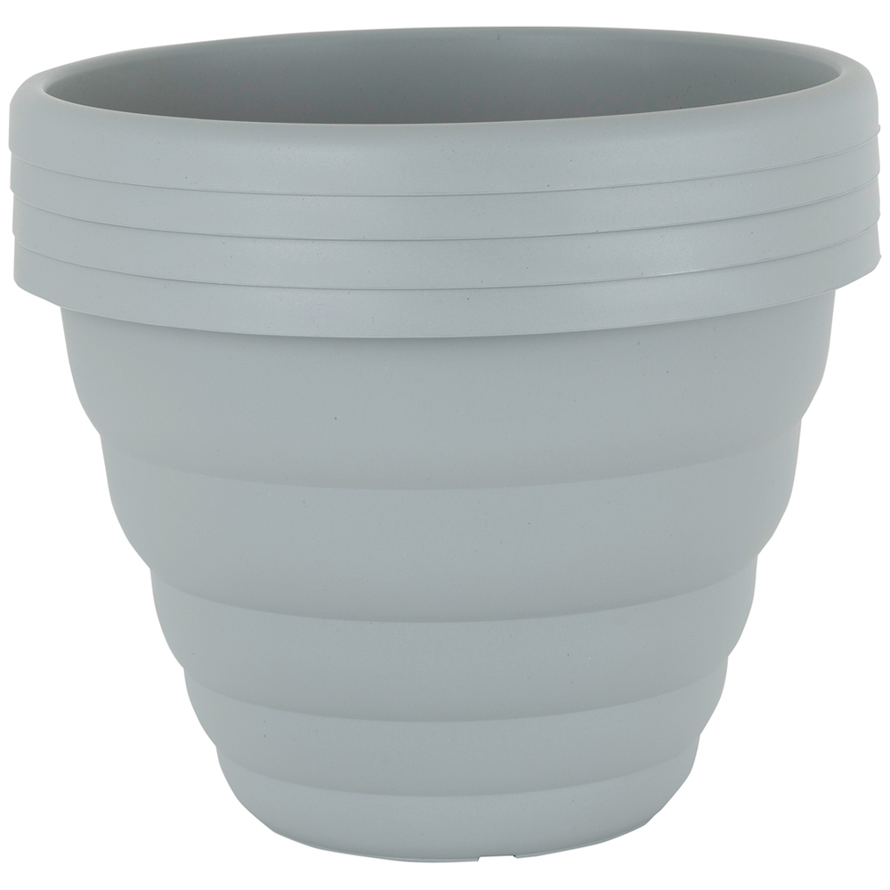 Wham Beehive Cement Grey Round Recycled Plastic Pot 40cm 4 Pack Image 1