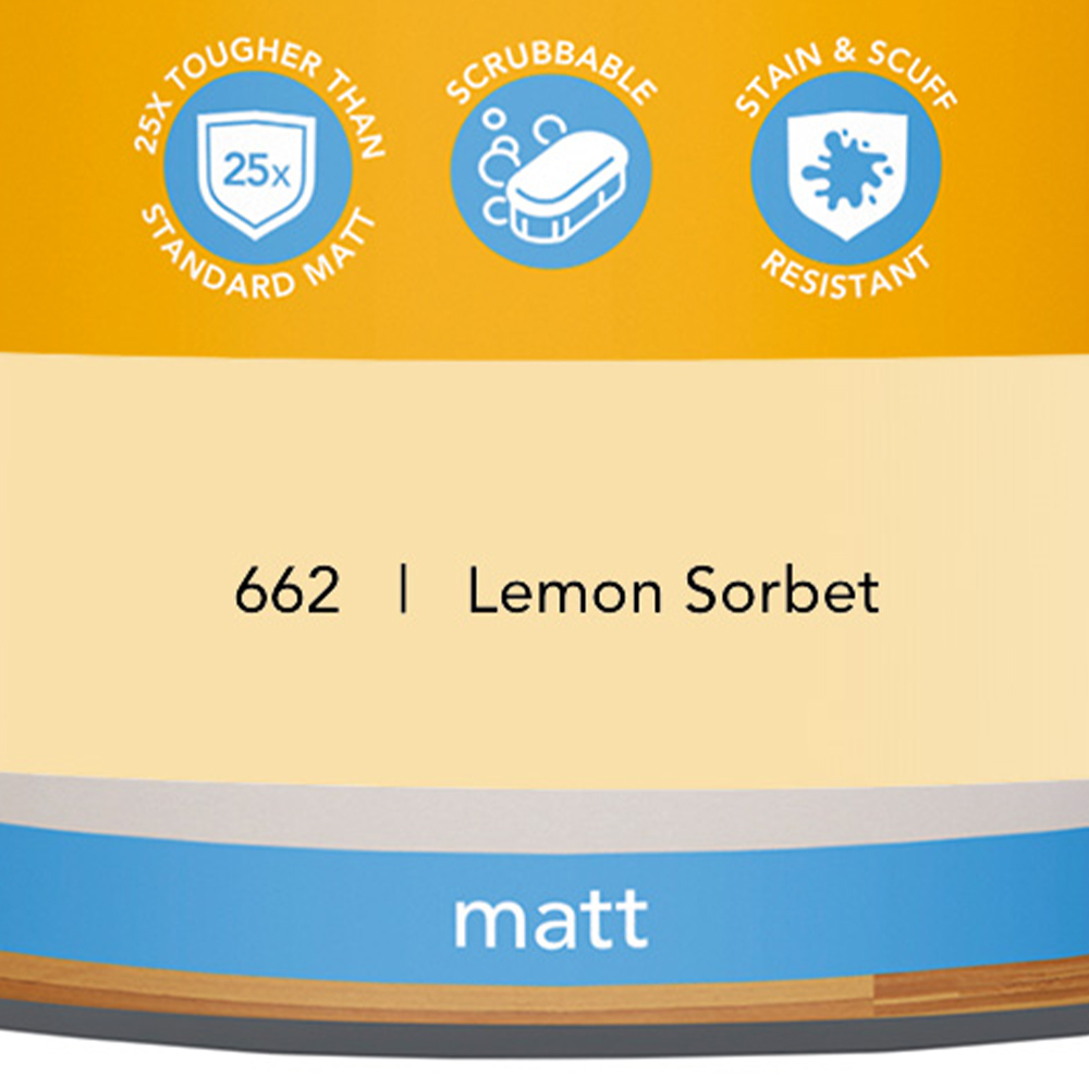 Wilko Tough & Washable Lemon Sorbet Matt Emulsion Paint 2.5L Image 3