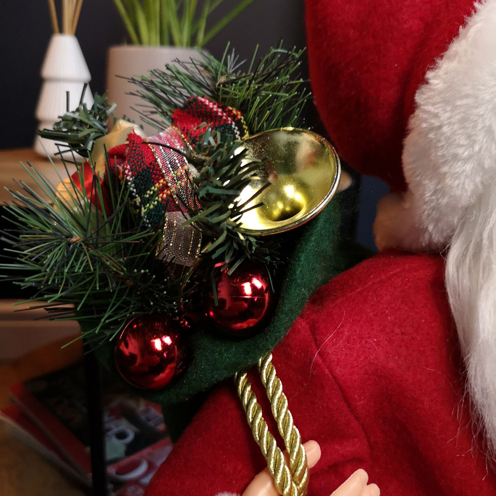 Samuel Alexander Red Standing Santa Claus with Present and Green Sack Decoration 60cm Image 8