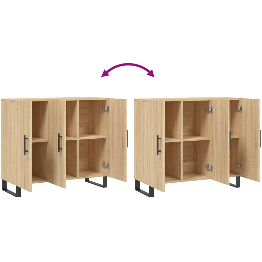 vidaXL 3 Door Sonoma Oak Sideboard Image 9