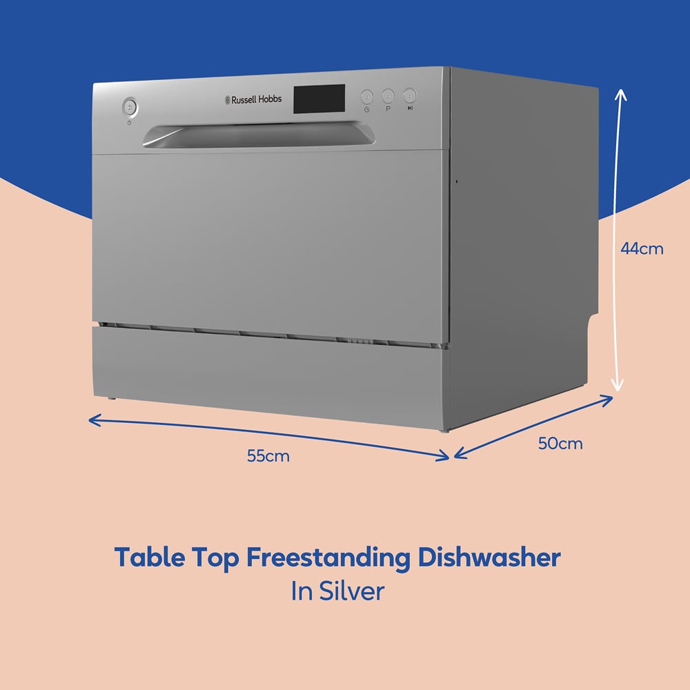 Russell Hobbs RHTTDW6S Silver 6 Place Setting Table Top Dishwasher Image 5