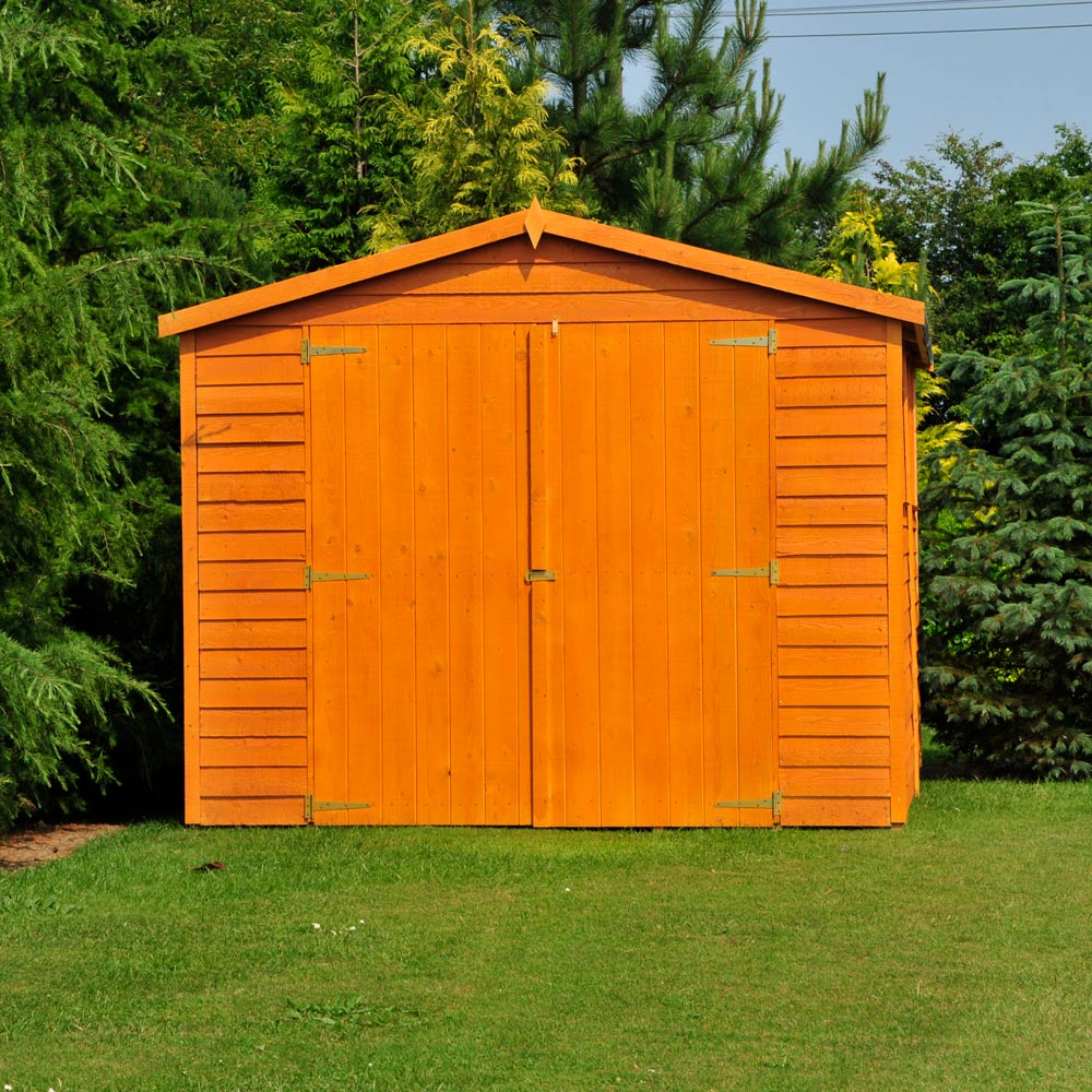 Shire 10 x 15ft Double Door Overlap Apex Wooden Shed with Window Image 3