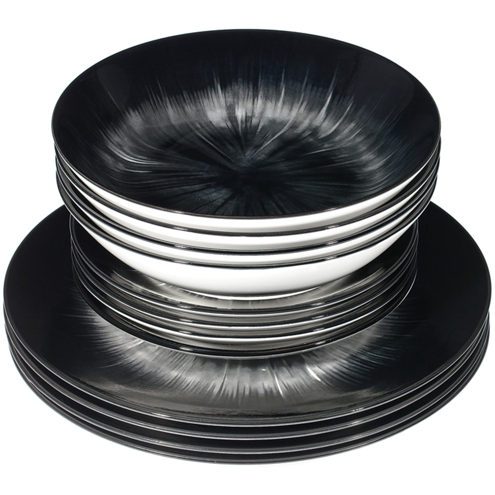 Waterside Black Star 12 Piece Dinner Set Image 3