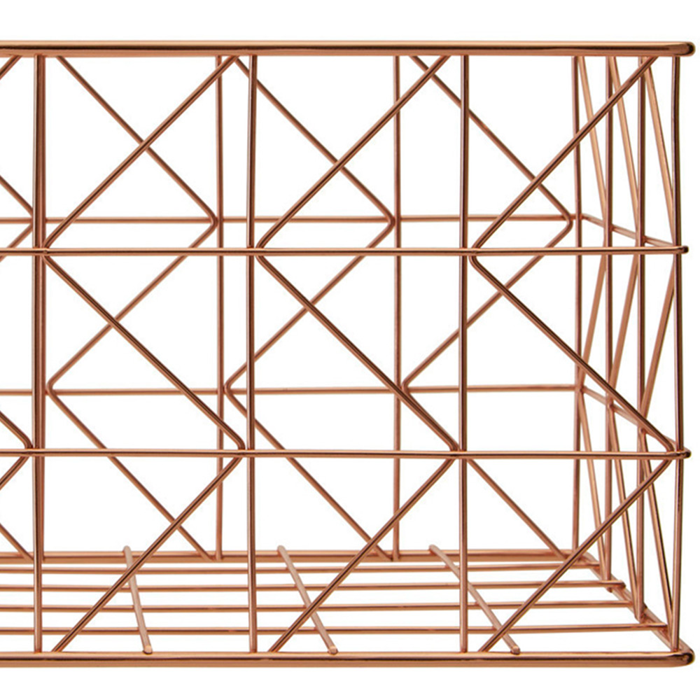 Premier Housewares Vertex Copper Finish Zigzag Wire Basket Image 5