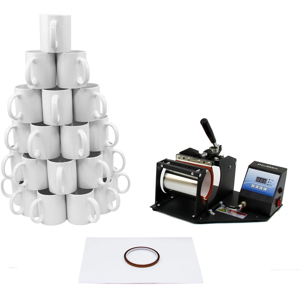 PixMax Sublimation Mug Press with 72 Mugs Image 3