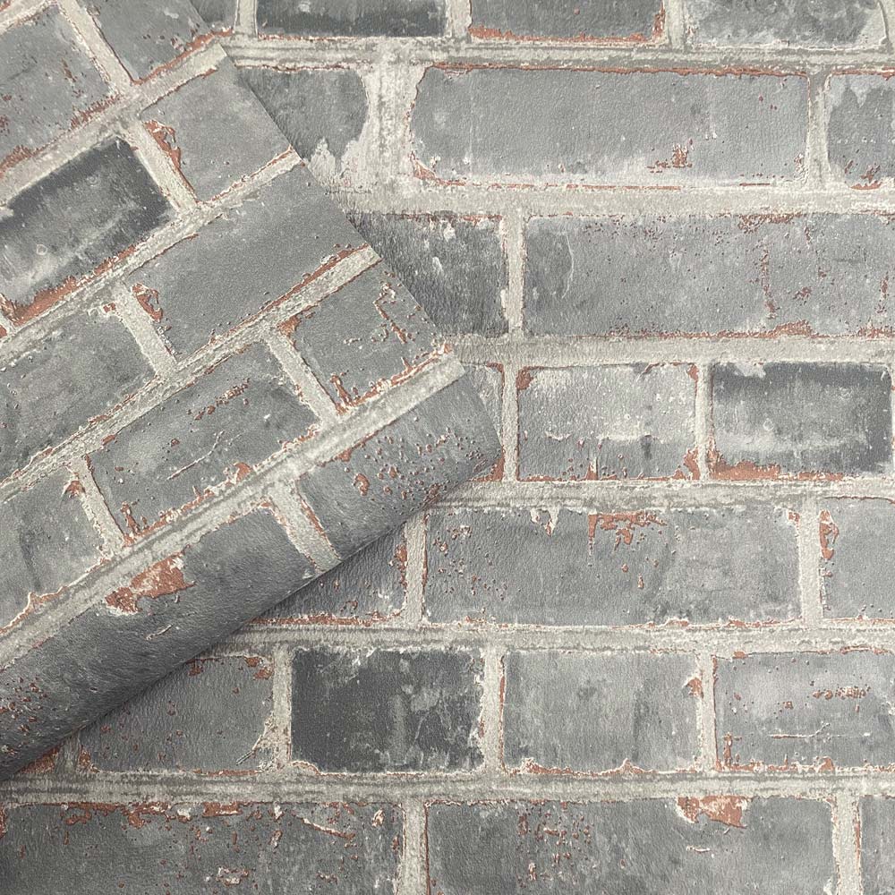 Muriva Urban Brick Grey Wallpaper Image 2