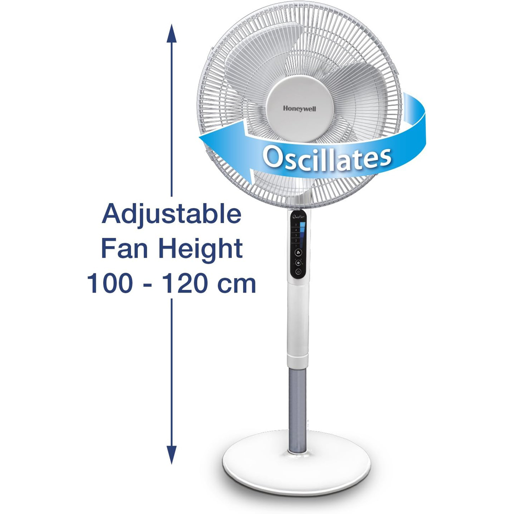 Honeywell Advanced QuietSet White Pedestal Fan 16 inch Image 6
