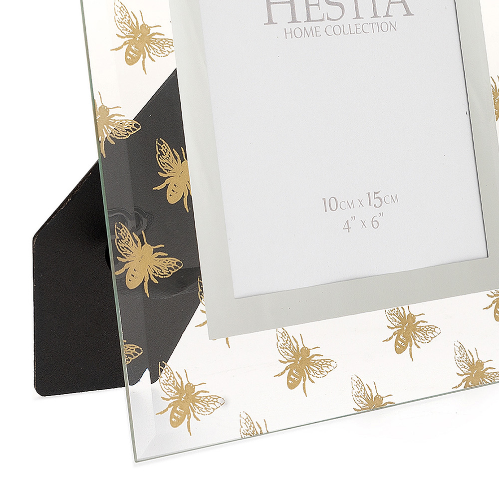 Premier Housewares Hestia Gold Bee Glass Photo Frame 4 x 6 Inch Image 4