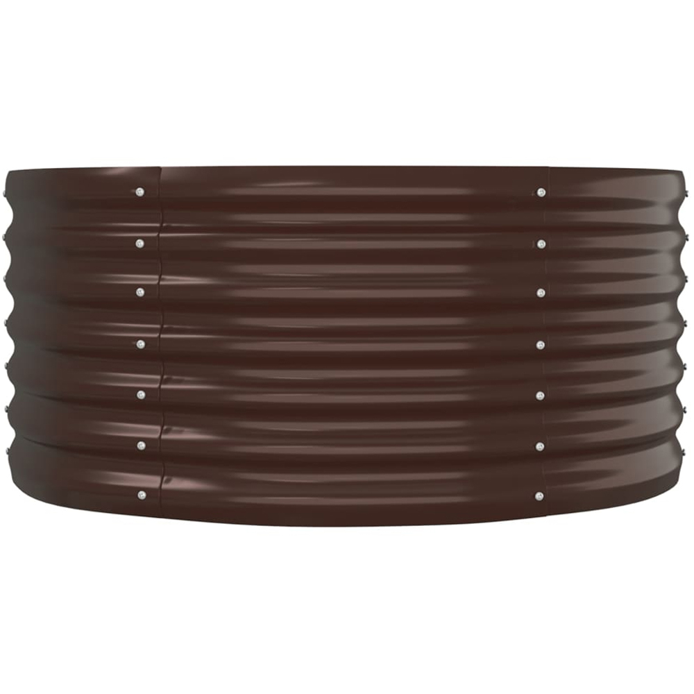 vidaXL Brown Galvanised Steel Oval Raised Garden Bed 152 x 80 x 36cm Image 3