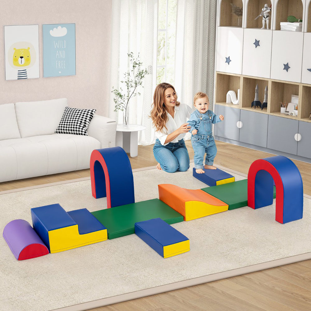 Costway Multicolour Foam Climbing Block Set 10 Piece Image 5
