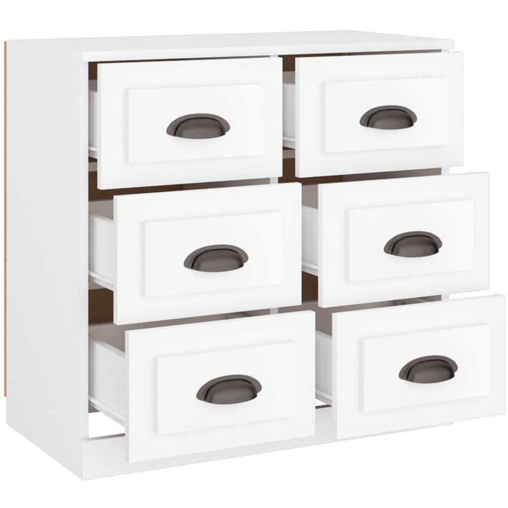 vidaXL 6 Drawer White Sideboard Image 8