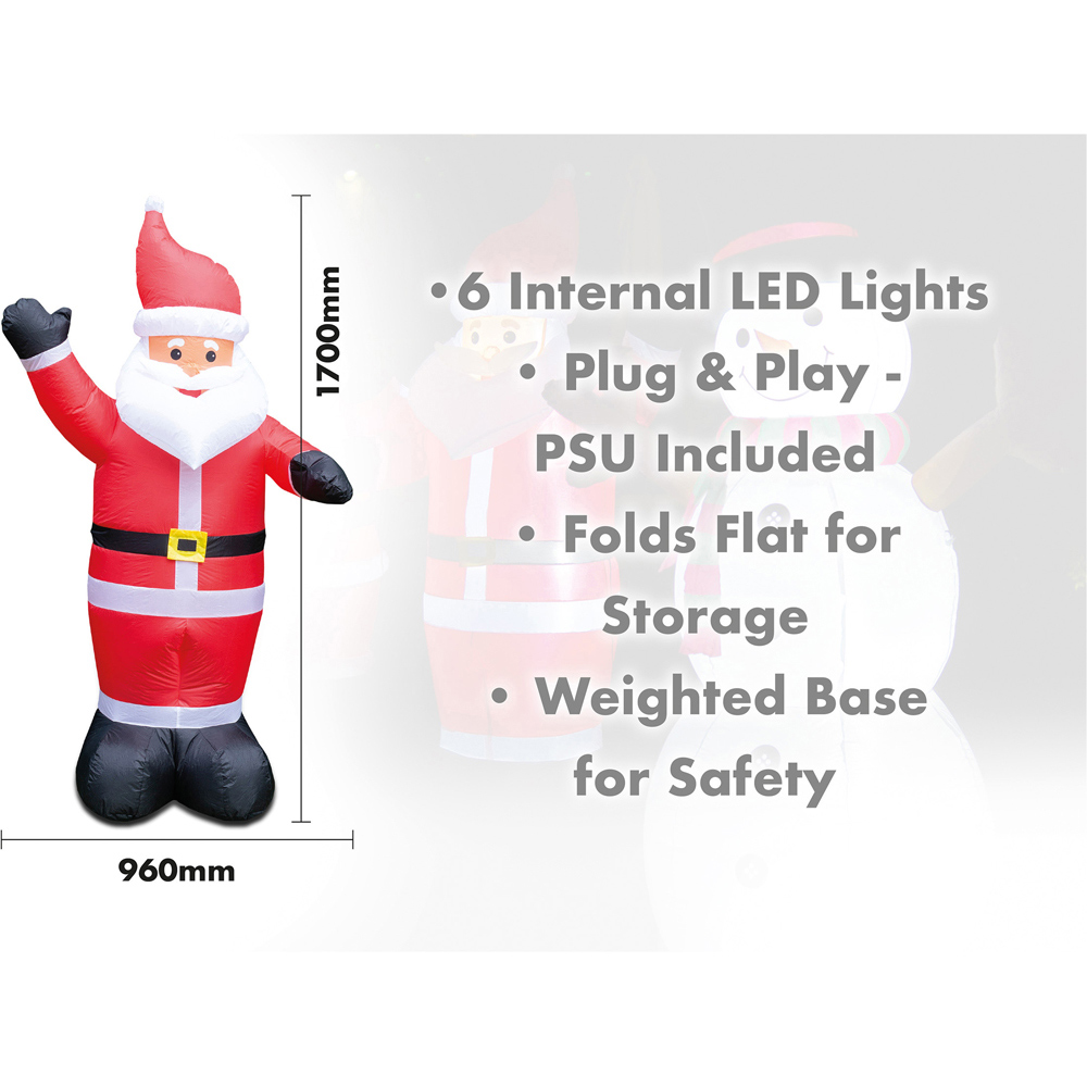 St Helens LED Multicolour Inflatable Santa Claus 5.6ft Image 5
