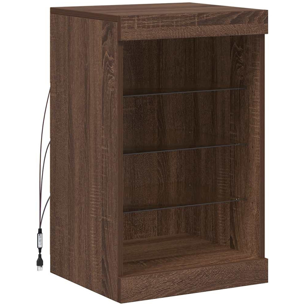 vidaXL 4 Shelf Brown Oak Sideboard with RGB LED Lights Image 3