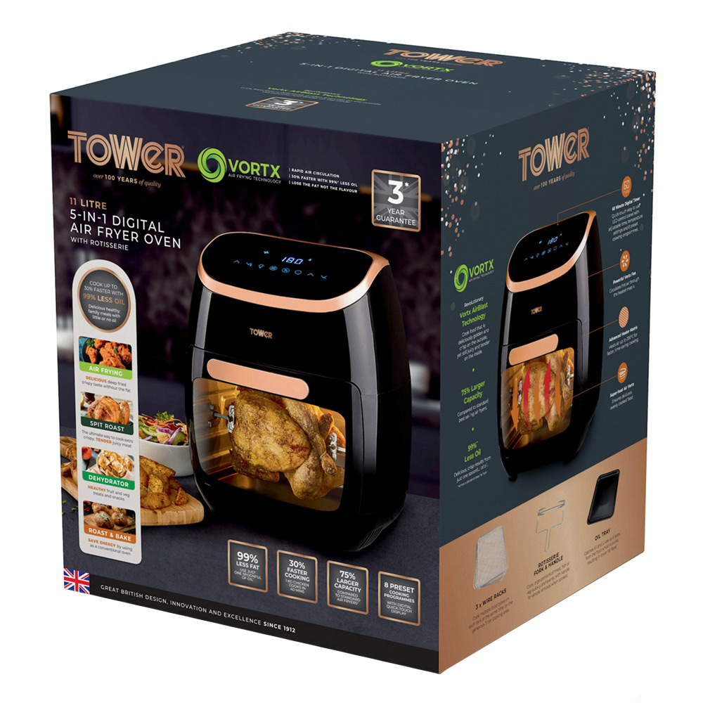 Tower T17039RGB Rose Gold Air Fryer Oven 11L Image 5