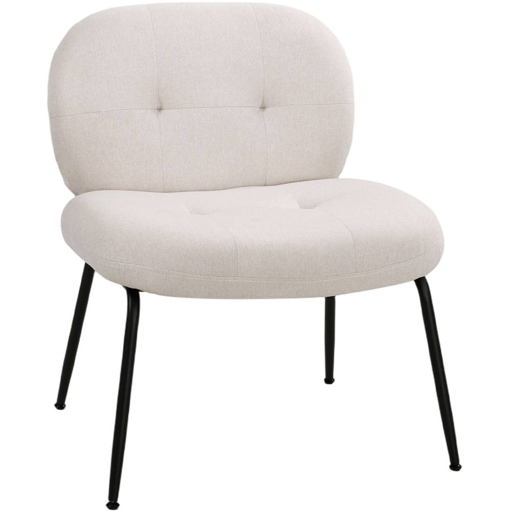 Living and Home Beige Soft Fabric Lounge Chair Image 2