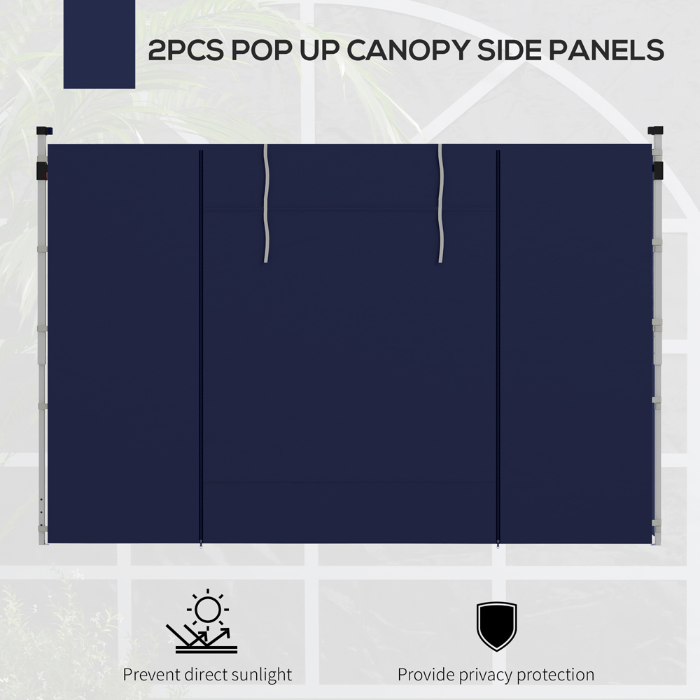 Outsunny Blue Pop Up Gazebo Side Panel Replacement 2 Pack Image 4
