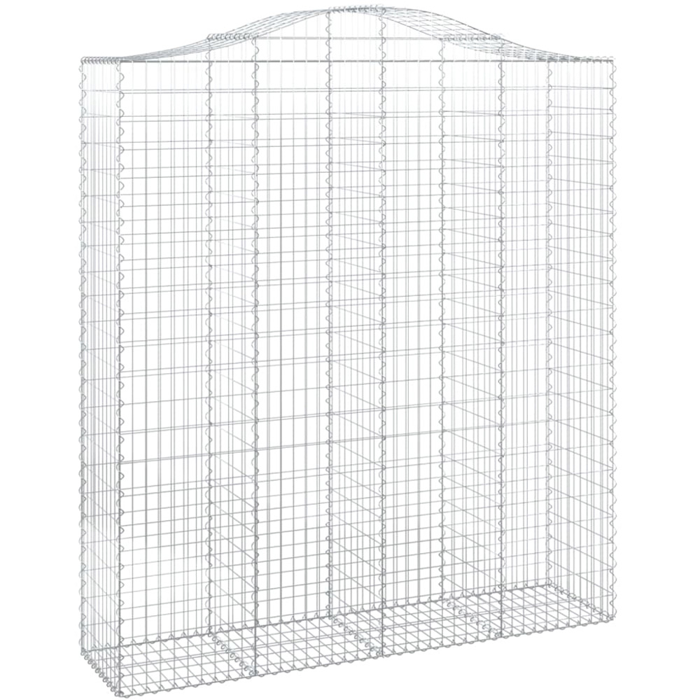 vidaXL Silver Galvanised Iron Gabion Basket 200 x 50 x 220/240cm 5 Pack Image 1