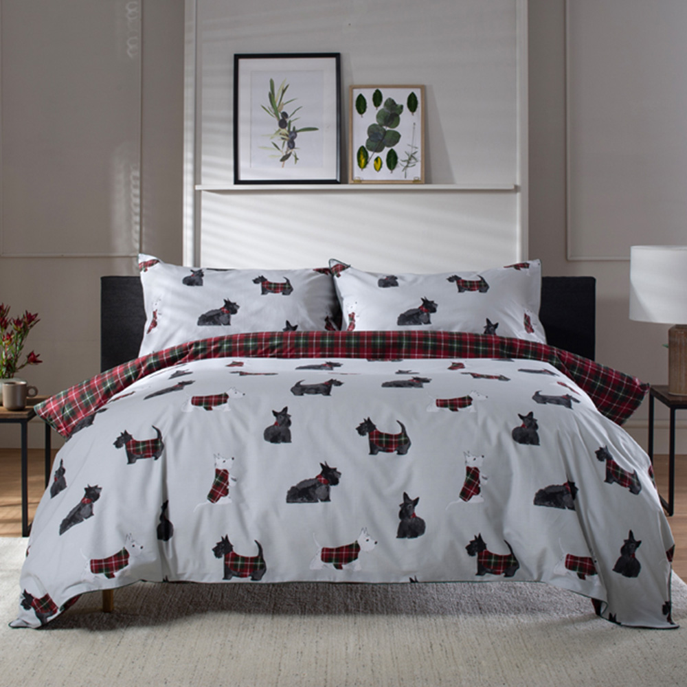 The Lyndon Company Hattie Double Grey and Green Reversible Duvet Set Image 1