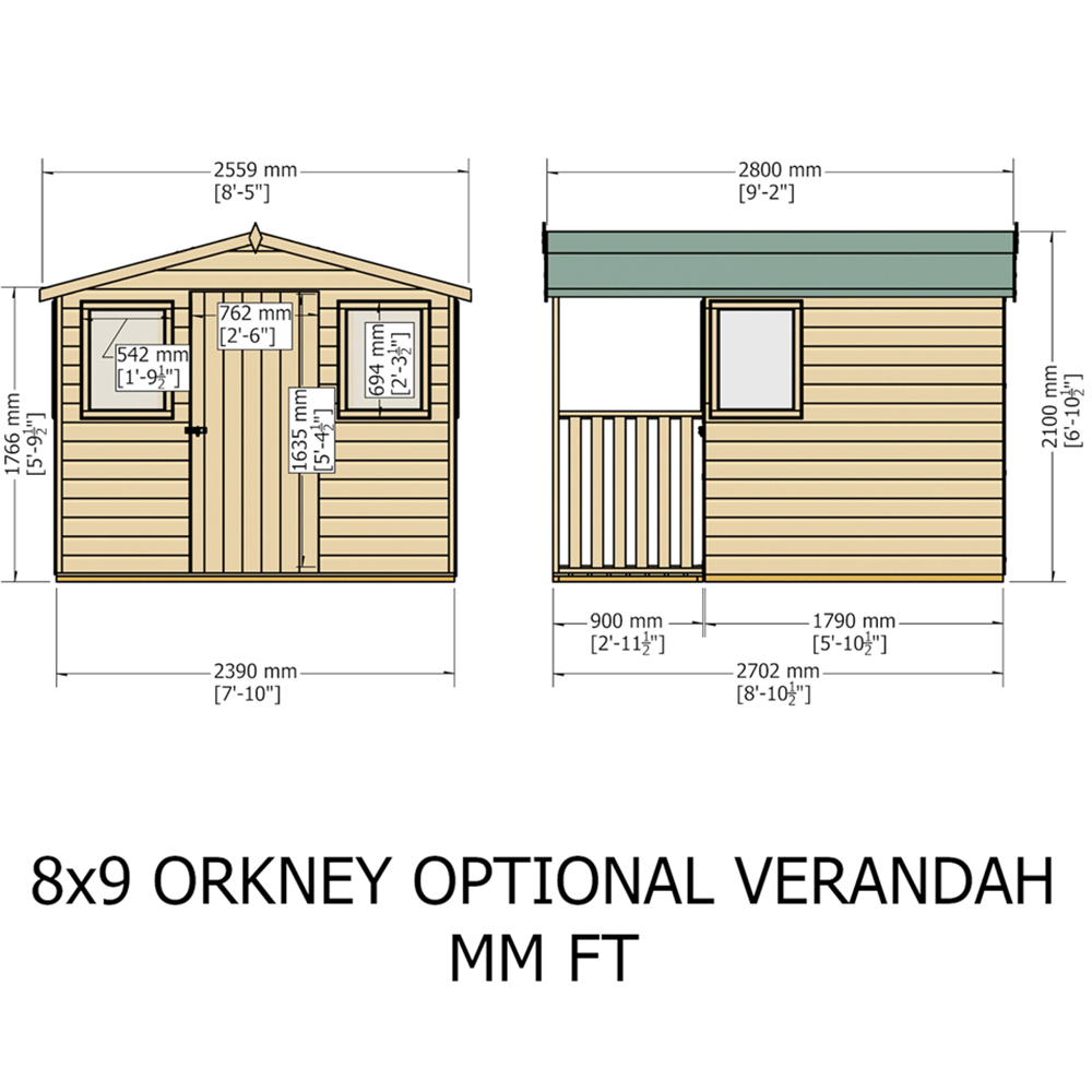 Shire Orkney 8 x 9ft Shiplap Apex Garden Shed Image 7