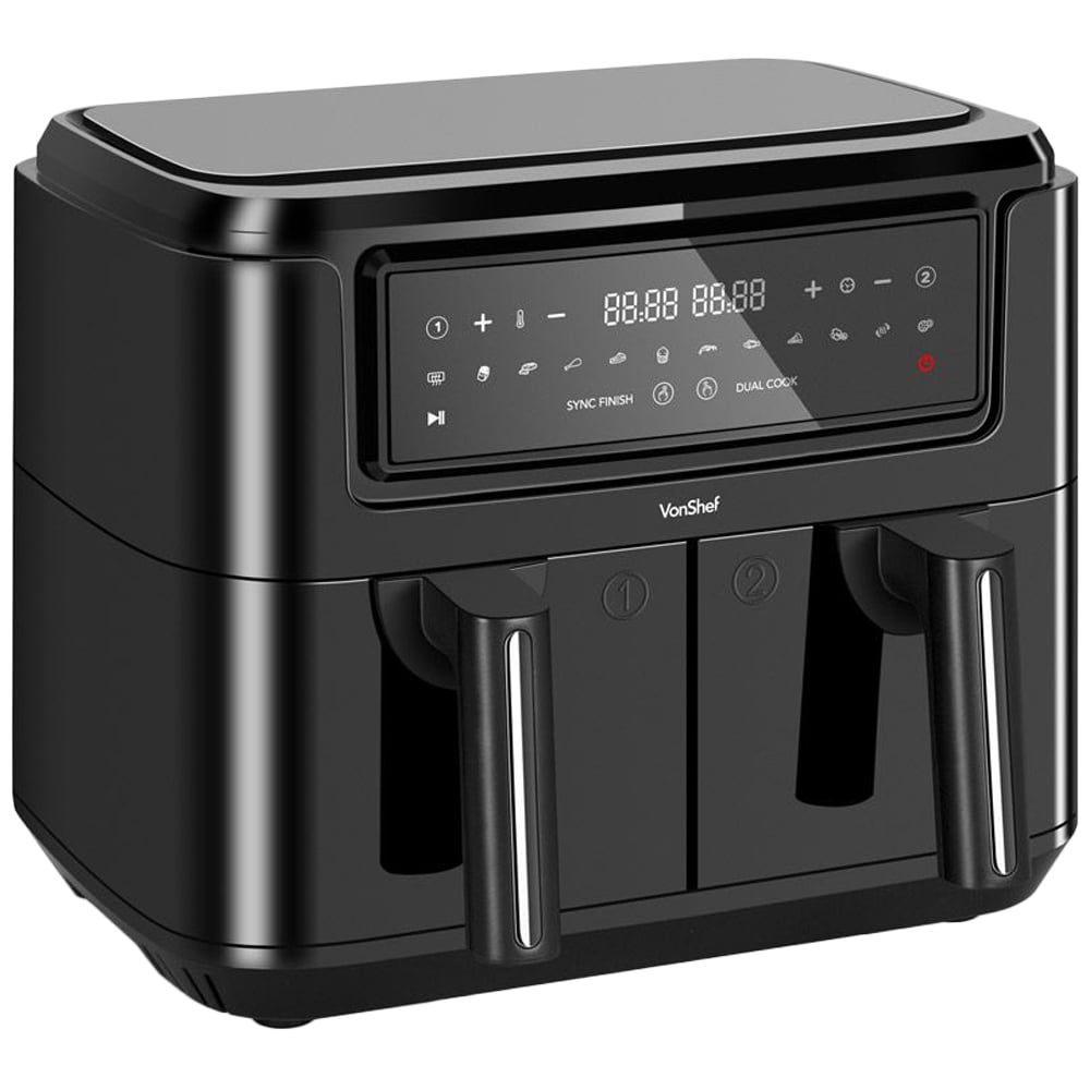 VonHaus VonShef 9L Dual Air Fryer with Liners 2400W Image 1