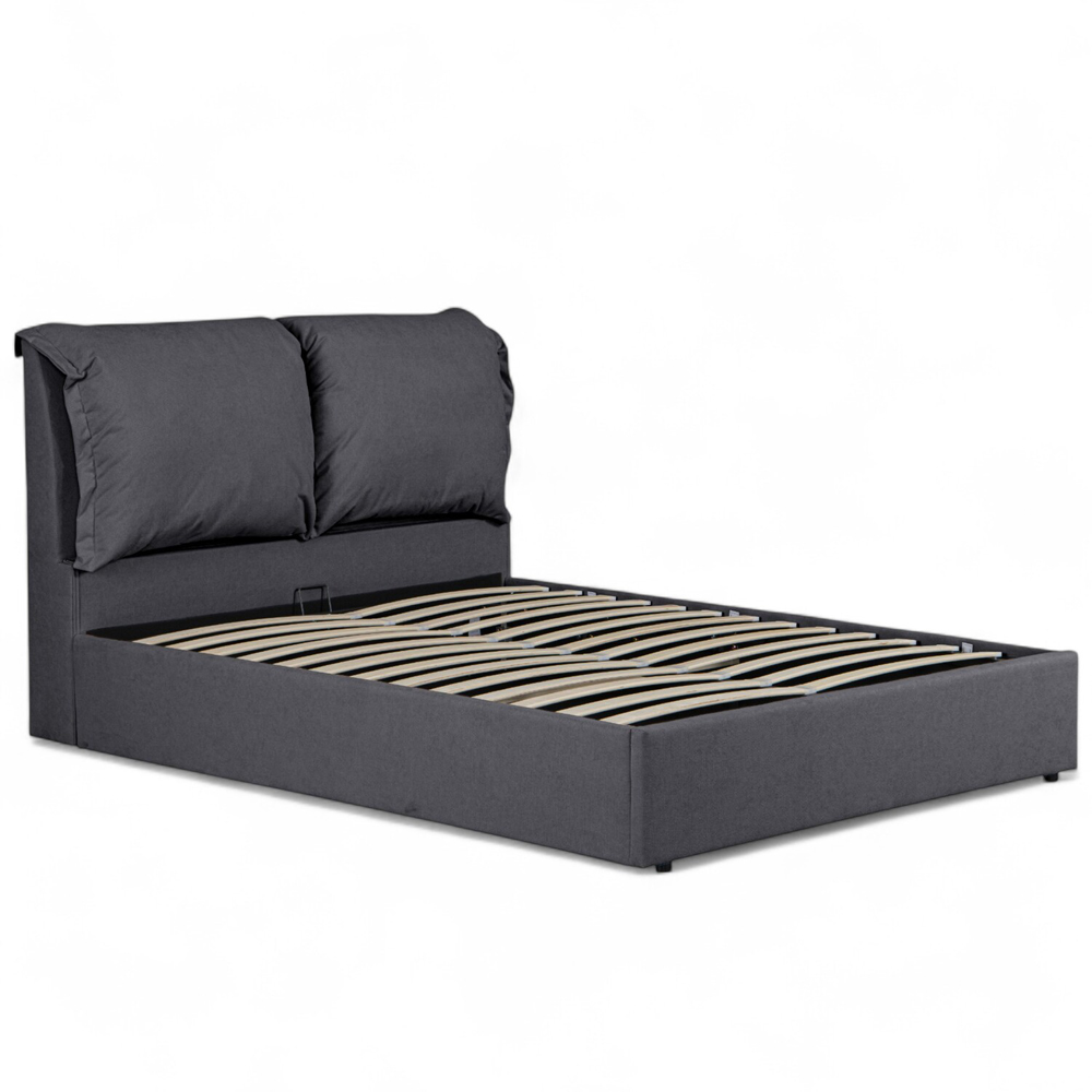 OAT Home Chester King Size Charcoal Grey Ottoman Bed Image 2