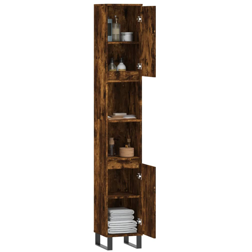 vidaXL 2 Door Oak Wood Bathroom Cabinet Image 3
